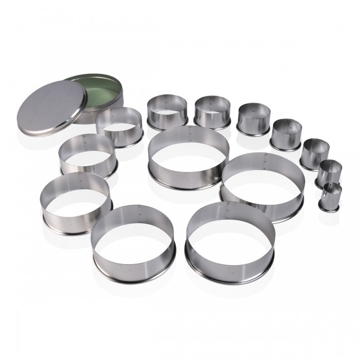 Plain Tin Pastry Cutters 14 Pcs PIAZZA