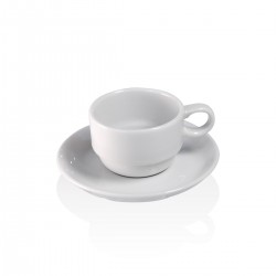 Espresso Cup and Saucer - Stackable 80cc.