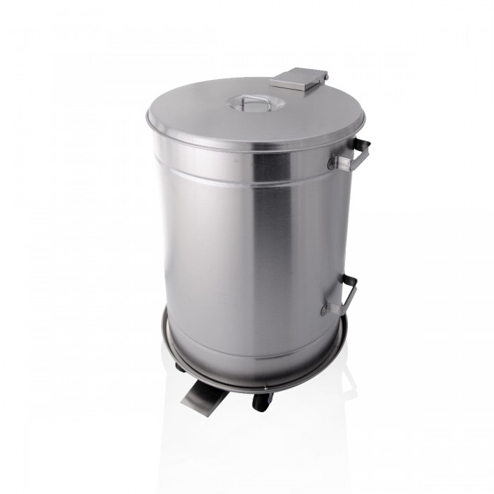 Bidone Inox con Carrello 70 lt