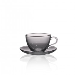 Tazza Vetro Thé con Piatto 6 pezzi