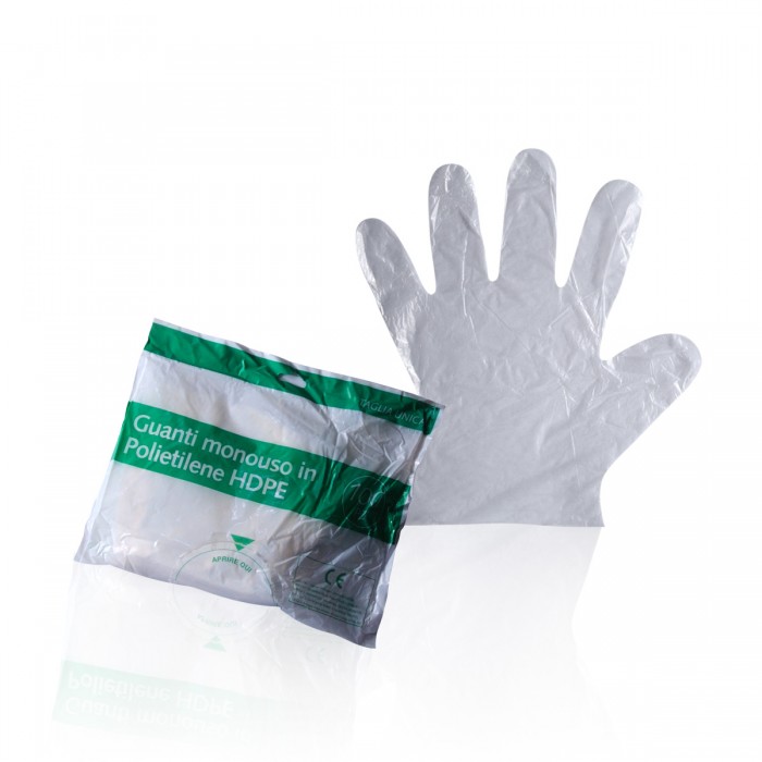 Disposable polyethilene gloves - 100 pcs - One size only -