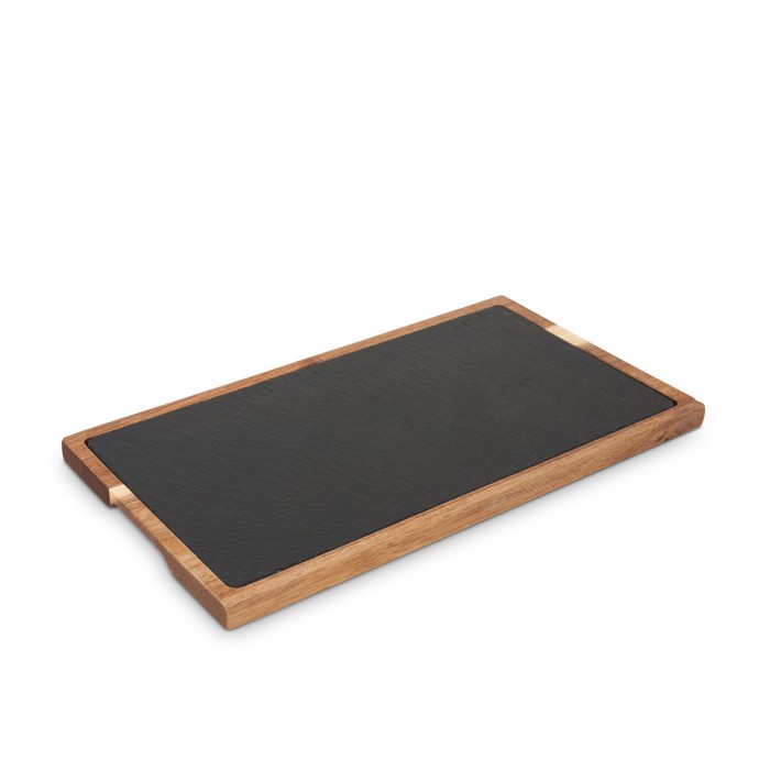 FLAT SLATE WITH WOOD 32,5x26